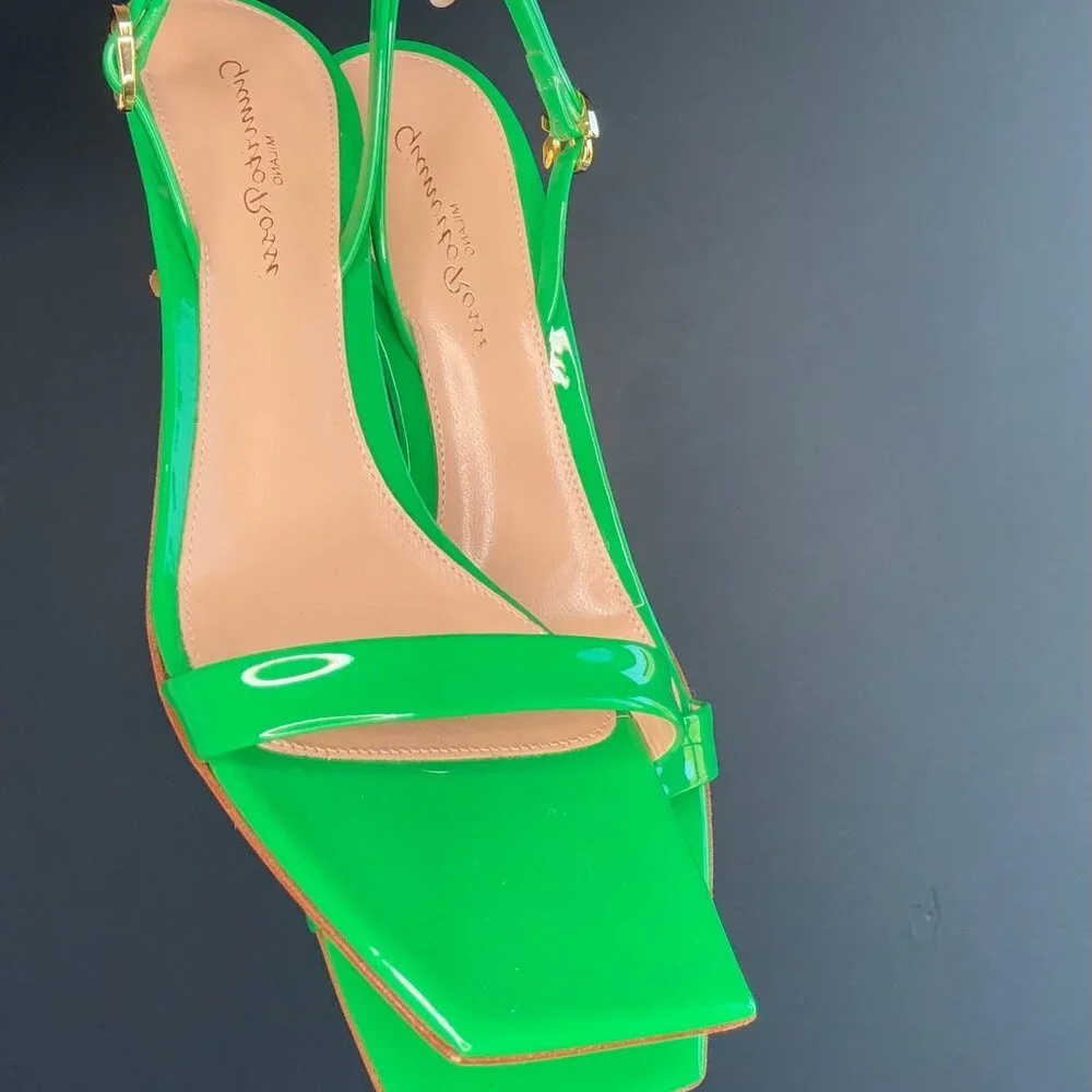 Gianvito Rossi Neon Green Kitten Heel - Picture 2 of 3